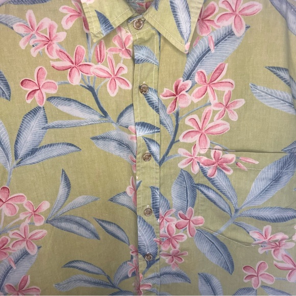 Cooke Street Vintage Single Stitch Mens Hawaiian Shirt Light Green Size Small - Picture 2 of 6